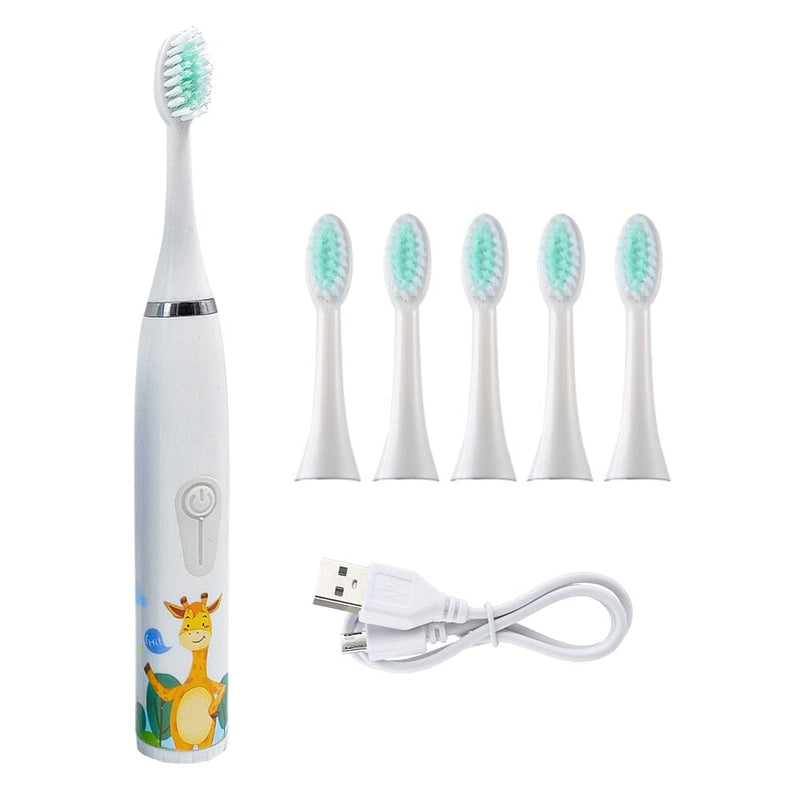 Escova de Dentes Elétrica Infantil PRO Recarregável + Brinde Exclusivo Escova de Dentes Elétrica Infantil PRO Recarregável Importe Go Branco 