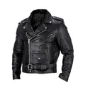 Jaqueta Biker Masculina em Couro Genuíno P20-130 Importe Go Preto M 