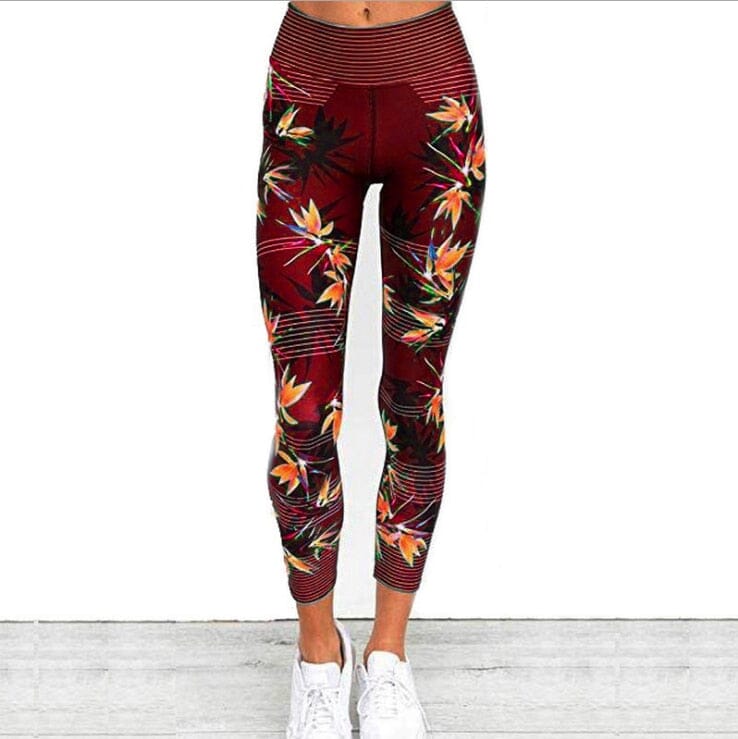 Legging Floral Workout Fitness018 Importe Go Vermelho S 