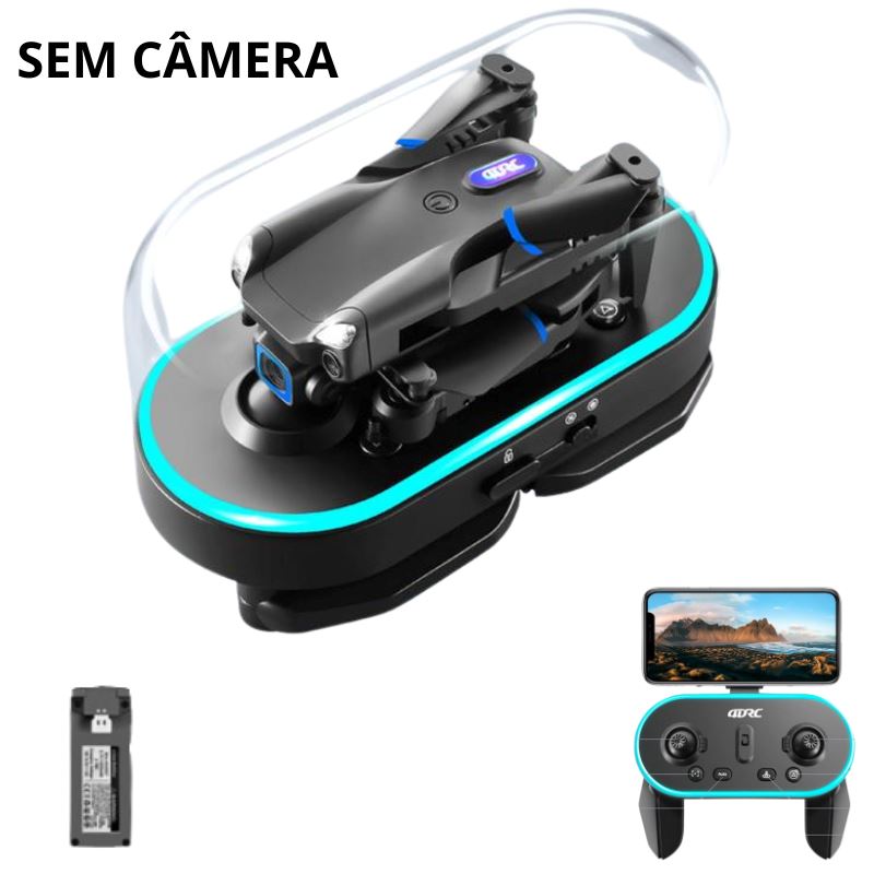 Mini Drone Com Câmera Dupla e Controle Com Suporte Celular 4K FullHD P7-5 Importe Go 