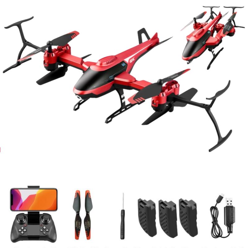 Novo Drone Helicopter Profissional com Câmera 4K FullHD 5km Gps / ZangãoCopter P10-10 Importe Go ZangãoCopter Vermelho 3 Baterias de Lítio 