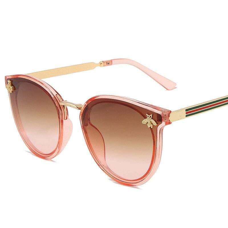 Óculos de Sol de Luxo Feminino - GC Abelha Óculos Importe Go Rosa Multi 