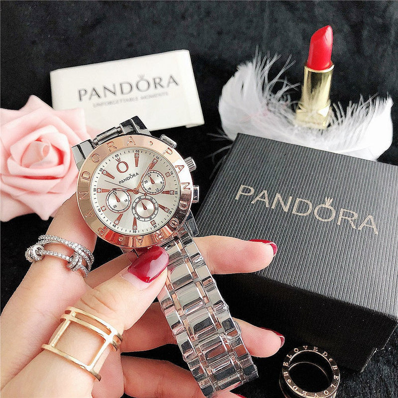 Relógio Feminino Pandora Luxo Relógio Feminino Pandora Luxo Importe Go Prata Rose 