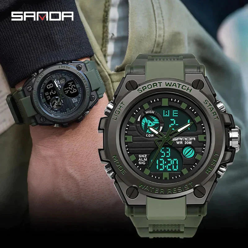 Relógio Militar Masculino SandaWatch™️ - A Prova D'água + Display LED Relógio Militar Importe Go 