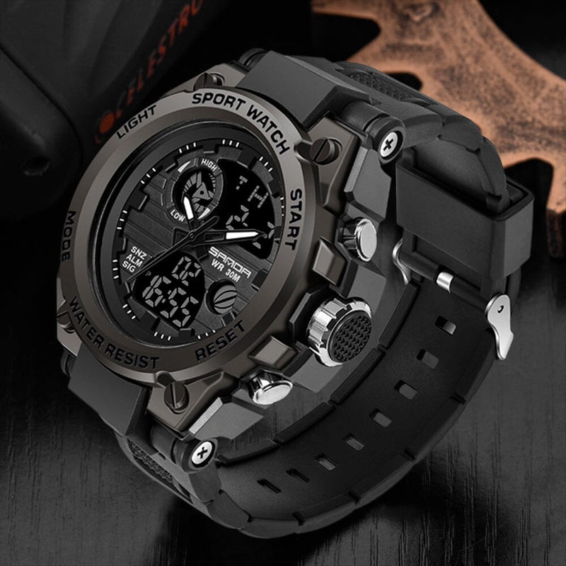 Relógio Militar Masculino SandaWatch™️ - A Prova D'água + Display LED Relógio Militar Importe Go Preto 