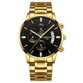 Relógio Nibosi Masculino de Luxo Original Relógio Nibosi Masculino de Luxo Original Importe Go Dourado/Preto 