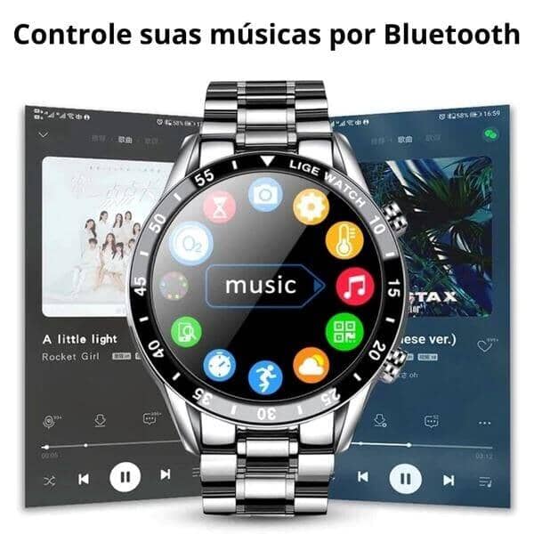 Smart Watch Masculino de Luxo - Tic Lux L1P38 Tic Lux Importe Go 