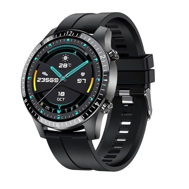 Smart Watch Masculino de Luxo - Tic Lux L1P38 Tic Lux Importe Go Preto/Pulseira de Silicone 