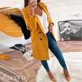 Sobretudo de Inverno Feminino Luxuoso Aurora Sobretudo de Inverno Feminino Importe Go Amarelo P 