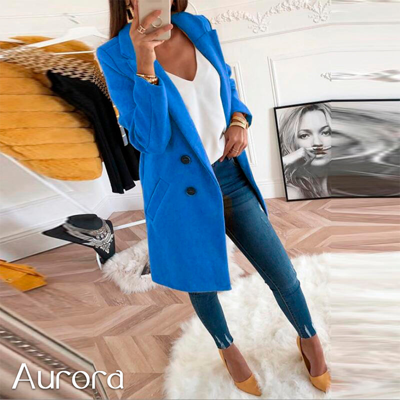 Sobretudo de Inverno Feminino Luxuoso Aurora Sobretudo de Inverno Feminino Importe Go Azul P 