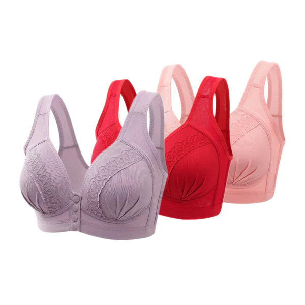 Sutiã Confortável Lady - Compre 1 Leve 3 Sutiã Confortável Lady Importe Go Roxo + Vermelho + Rosa P (40) 40 a 50kg 