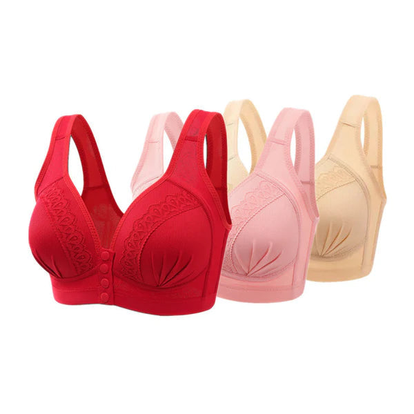 Sutiã Confortável Lady - Compre 1 Leve 3 Sutiã Confortável Lady Importe Go Vermelho + Rosa + Bege P (40) 40 a 50kg 