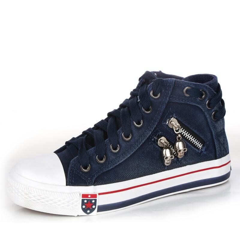 Tênis Ortopédico Feminino All Star Cano Alto Tênis Importe Go Azul Escuro 33 