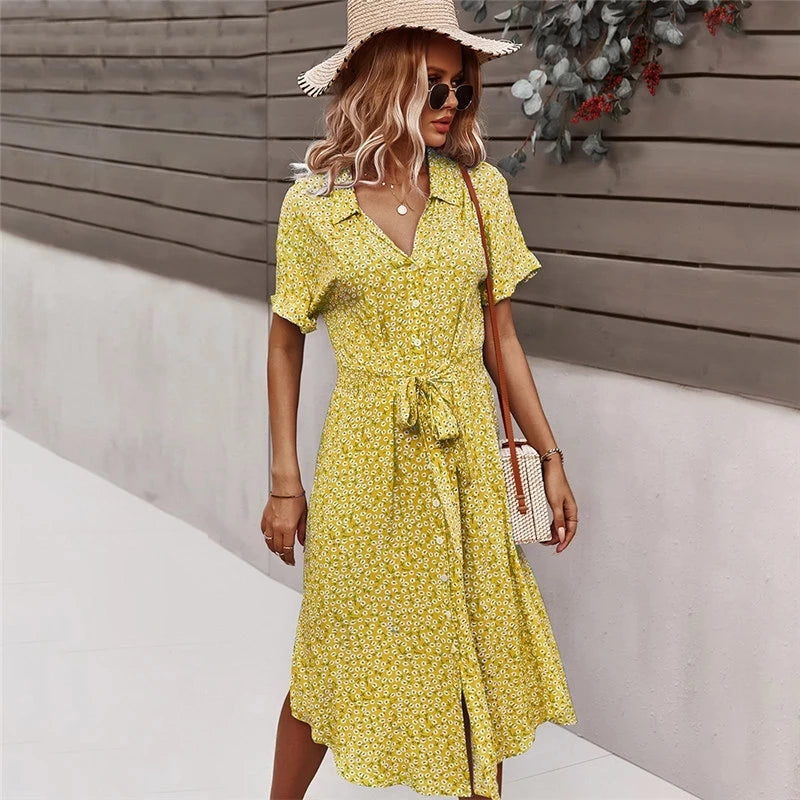 Vestido Midi Floral Zara - Moda Verão Vestido Midi Floral Zara Importe Go Amarelo P 